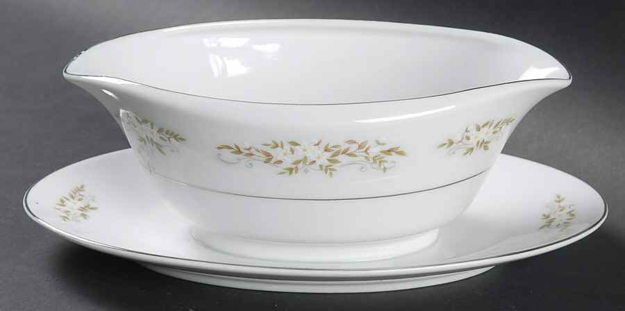 Springtime Gravy Boat with Attached Underplate by International-1
