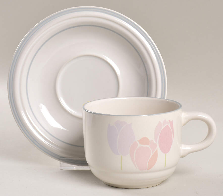 Spring Up Flat Cup & Saucer Set by International-1