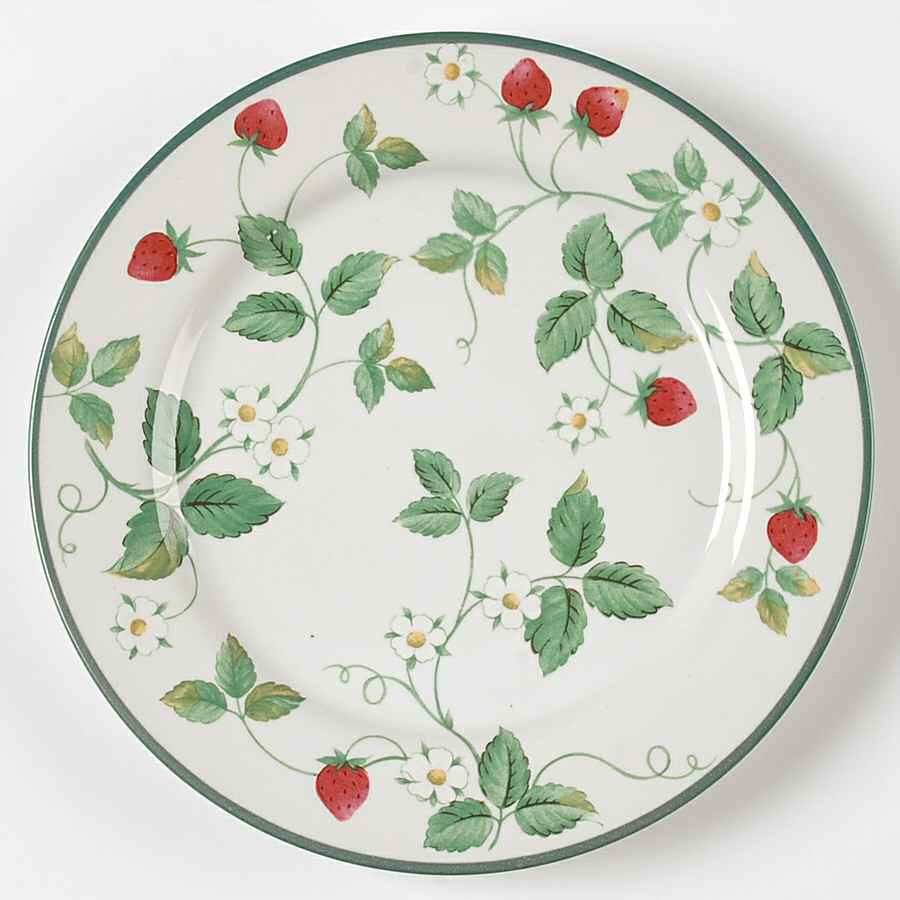 Strawberry Fair (Green Trim) Salad Plate by International-1