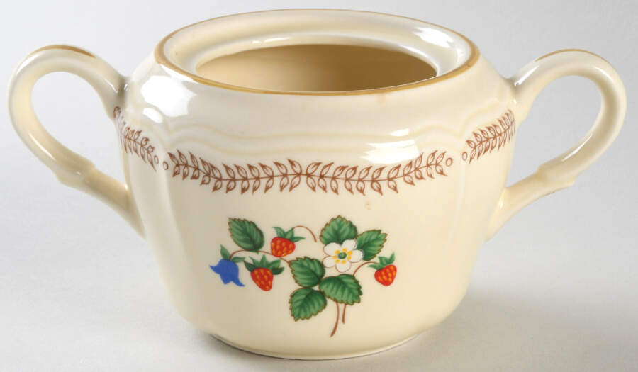 Strawberry Patch Sugar Bowl No Lid by International-1