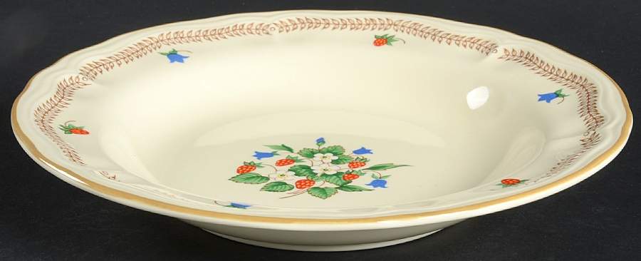 Strawberry Patch Large Rim Soup Bowl by International-1