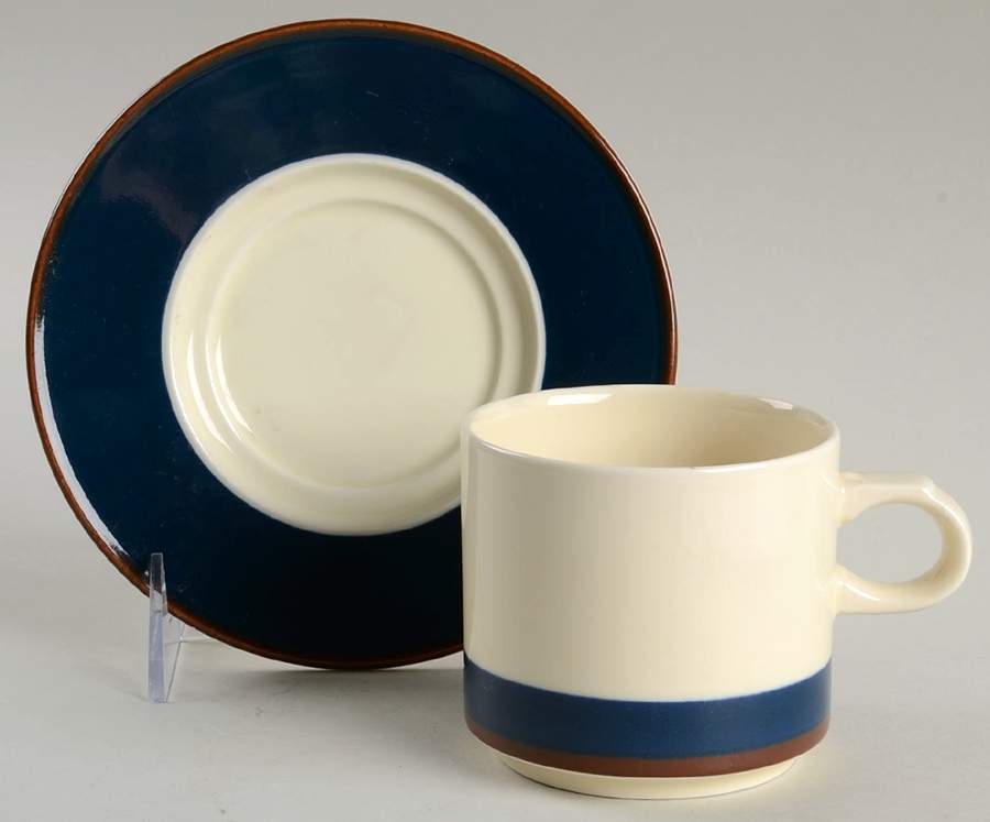 Success Cobalt Blue Flat Cup & Saucer Set by International-1