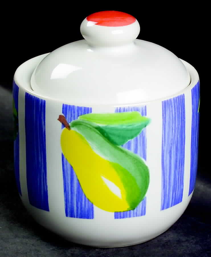 Summer Fruit Sugar Bowl & Lid by International-1
