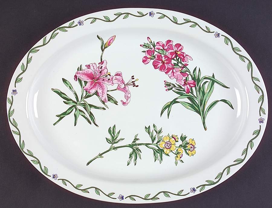 Terrace Blossoms 13" Oval Serving Platter by International-1