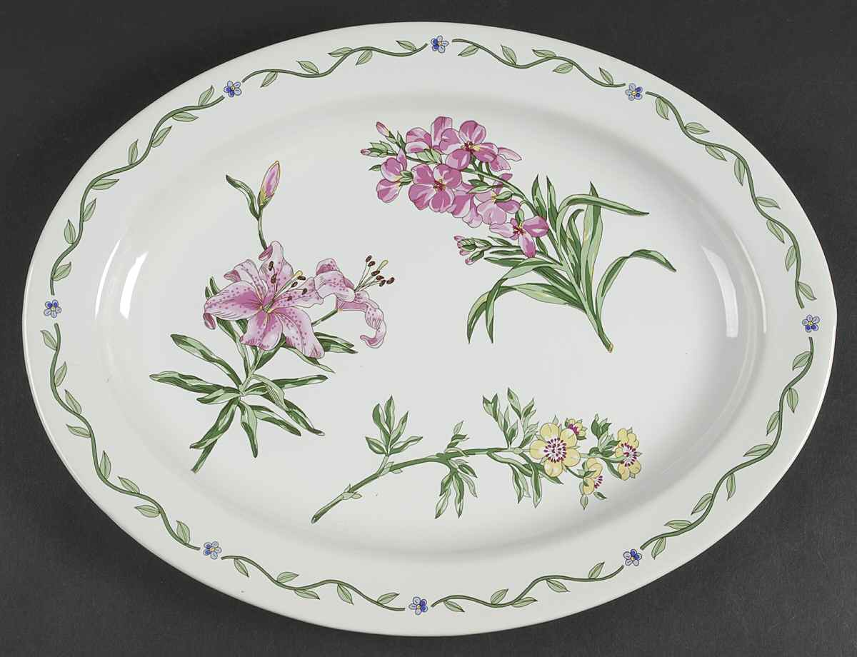 Terrace Blossoms 14" Oval Serving Platter by International-1