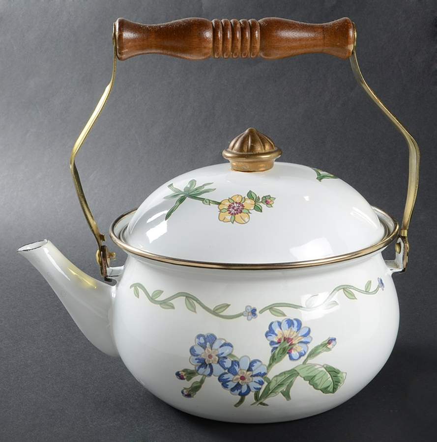 Terrace Blossoms Metal Kettle & Lid by International-1