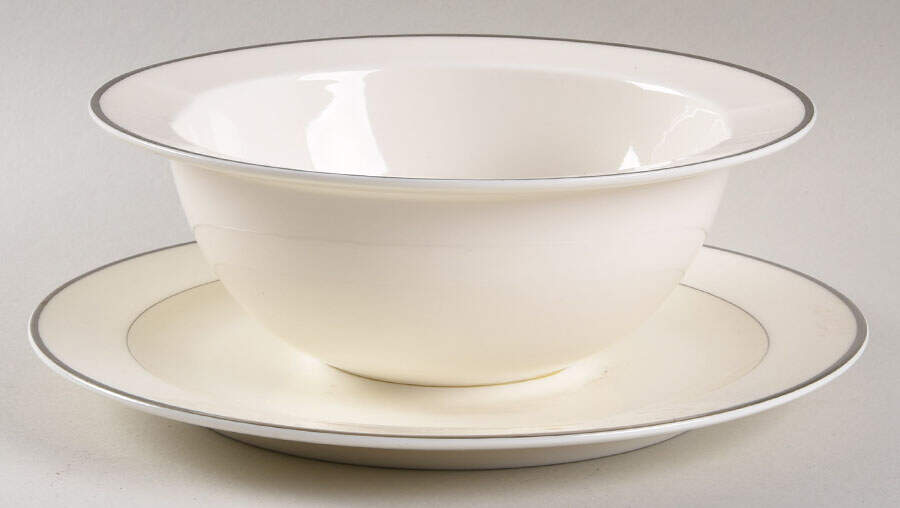 Thomasville Cream Gravy Boat with Attached Underplate by International-1