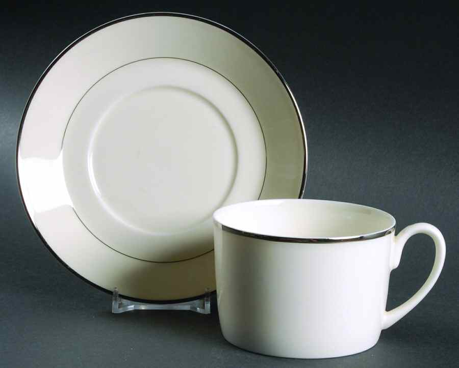 Thomasville Cream Flat Cup & Saucer Set by International-1
