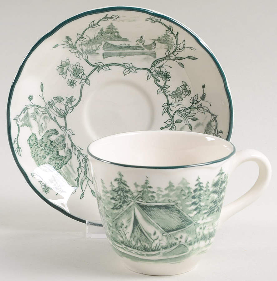 Timberlake Camp Flat Cup & Saucer Set by International-1
