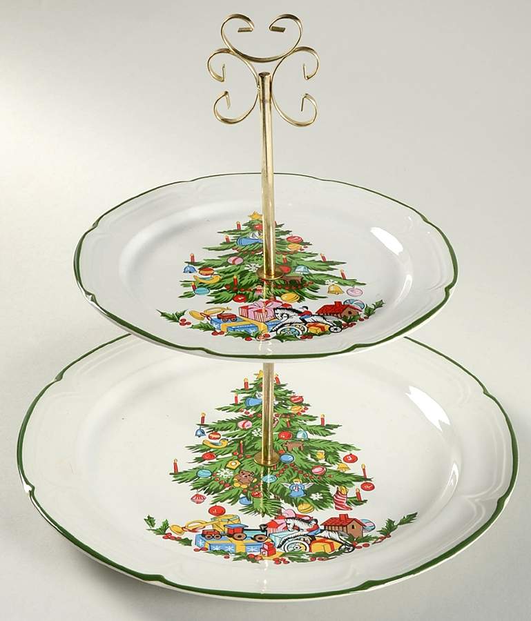Tradition 2 Tiered Serving Tray (Dinner & Salad Plate) by International-1