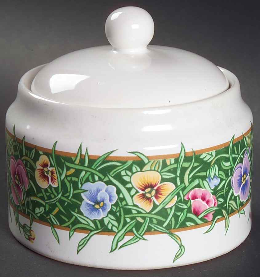 Velvet Faces Sugar Bowl & Lid by International-1