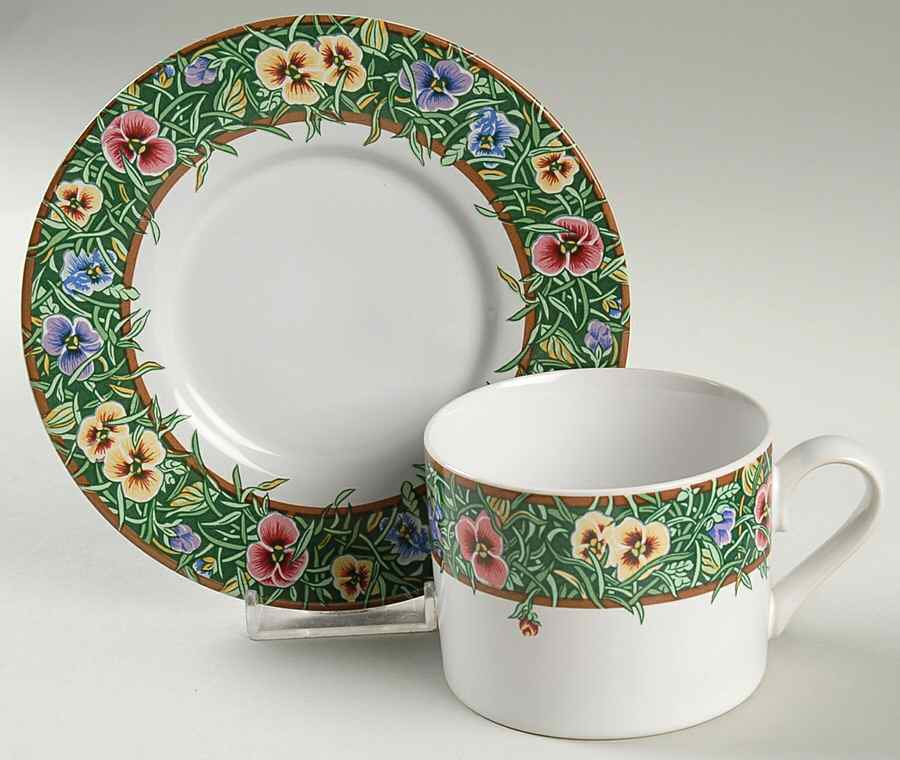 Velvet Faces Flat Cup & Saucer Set by International-1