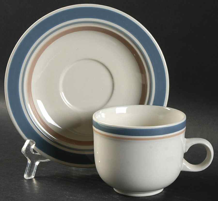 Waterways Flat Cup & Saucer Set by International-1
