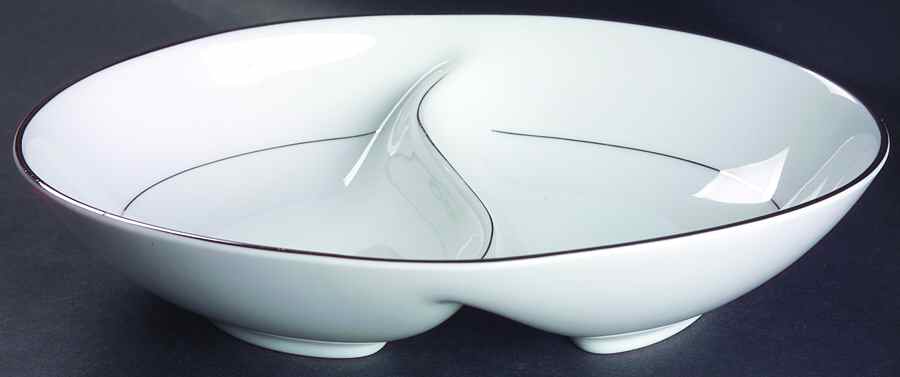 Wedding Ring 10" Oval Divided Vegetable Bowl by International-1