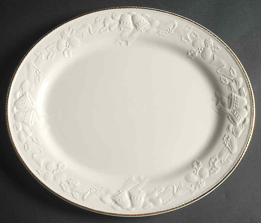 White Christmas 13" Oval Serving Platter by International-1