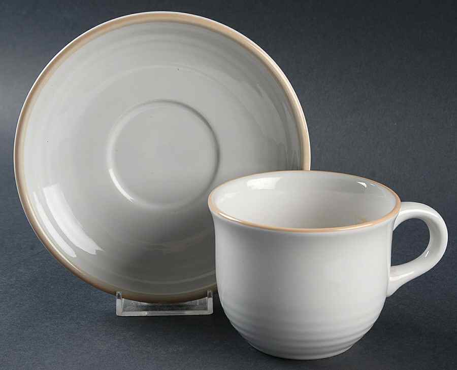 White Maple Flat Cup & Saucer Set by International-1