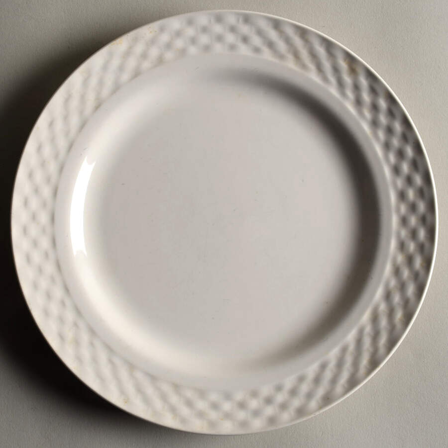 White Wicker Salad Plate by International-1