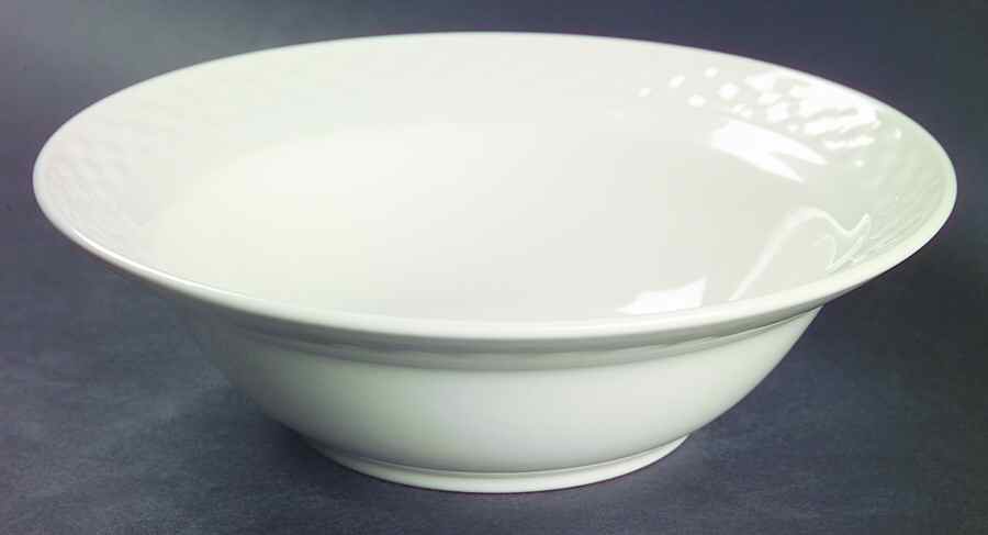 White Wicker Rim Cereal Bowl by International-1