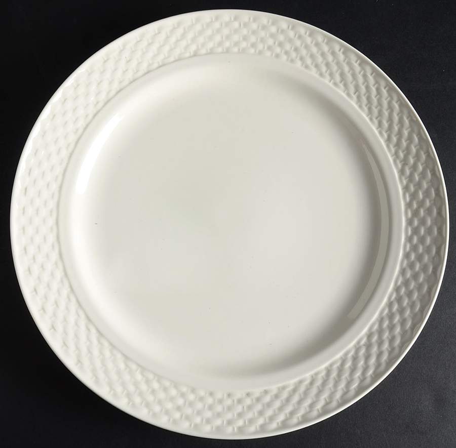 White Wicker 12" Chop Plate (Round Platter) by International-1