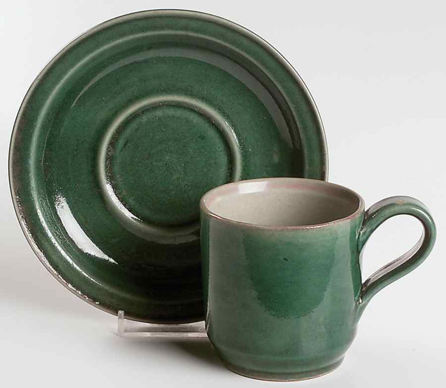 Evergreen Flat Cup & Saucer Set by Iron Mountain-1