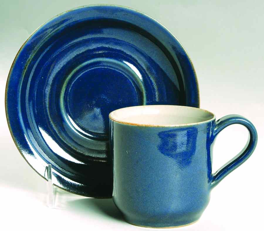 Freedom Blue Flat Cup & Saucer Set by Iron Mountain-1