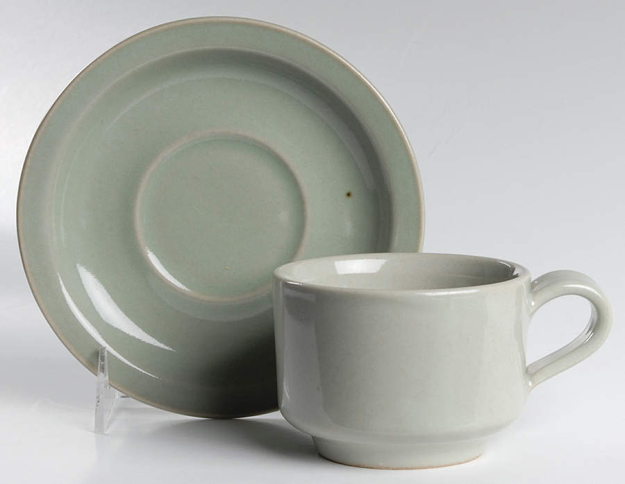 Ice Flat Cup & Saucer Set by Iron Mountain-1