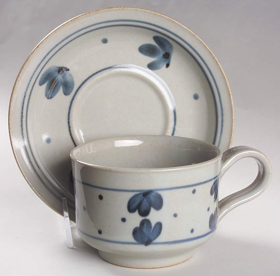 Martha's Flowers Flat Cup & Saucer Set by Iron Mountain-1