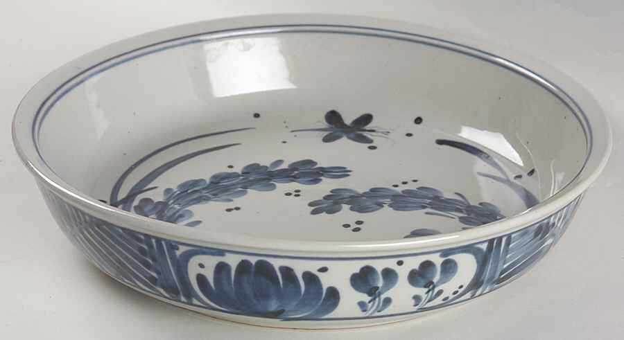 Martha's Flowers Round Shallow Bowl by Iron Mountain-1