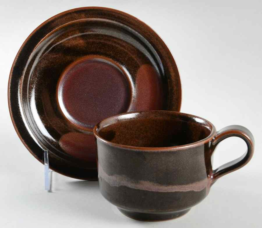 Night Flat Cup & Saucer Set by Iron Mountain-1
