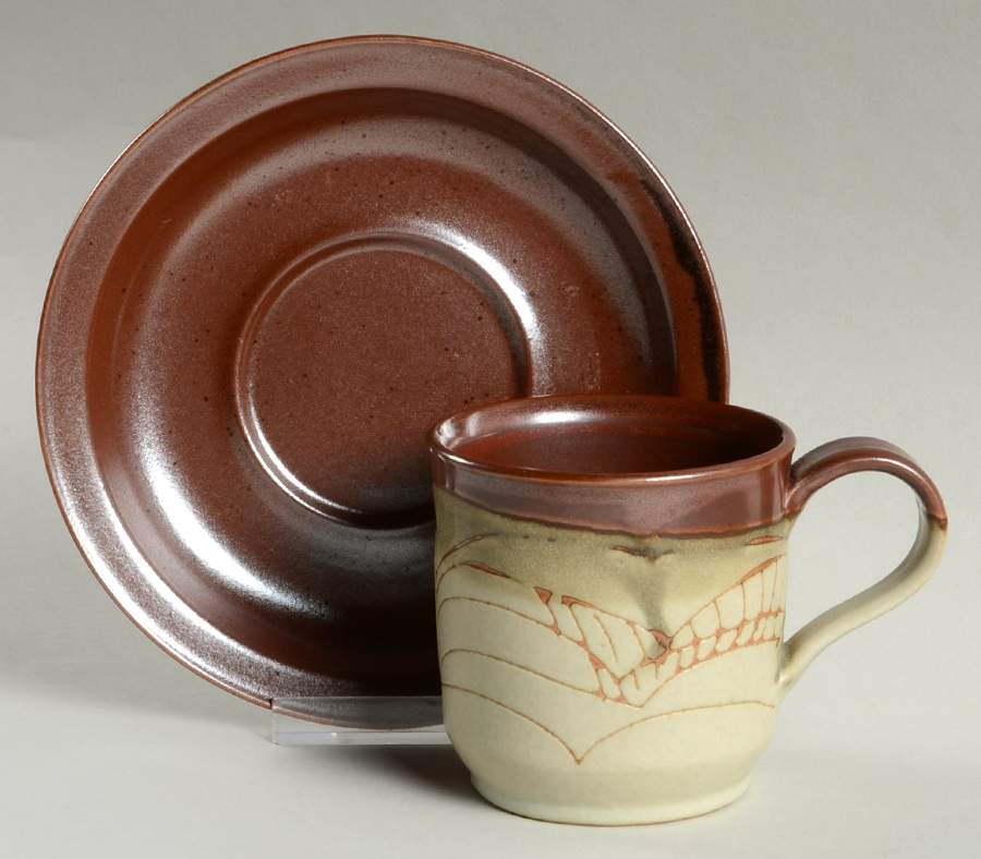 Winter Light Flat Cup & Saucer Set by Iron Mountain-1