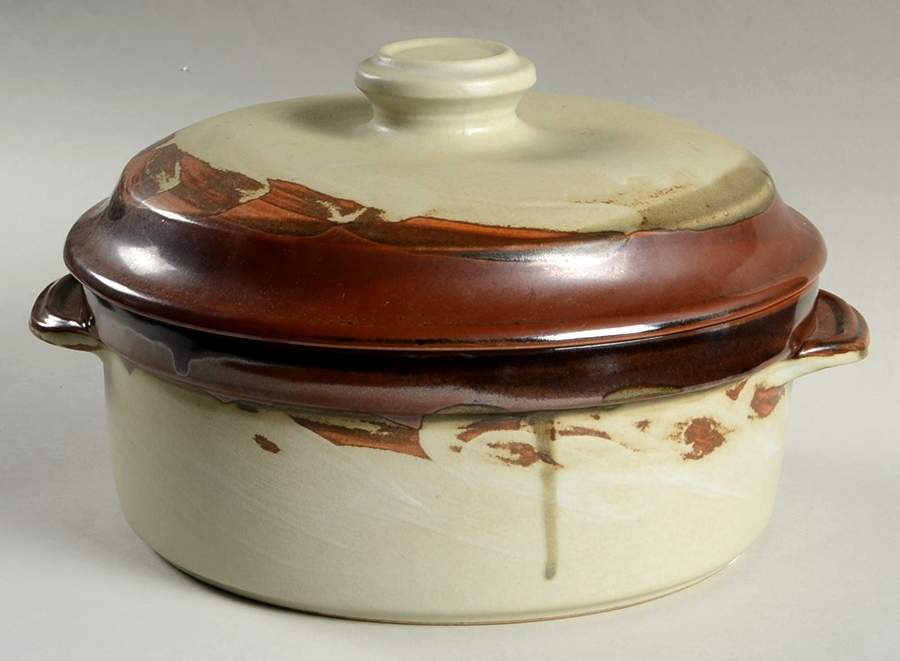 Winter Light 3 Quart Round Covered Casserole by Iron Mountain-1