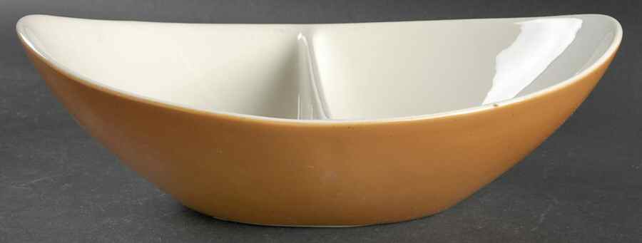 Accent Orange (Burnt Umber-Orange) 11" Oval Divided Vegetable Bowl by Iroquois-1