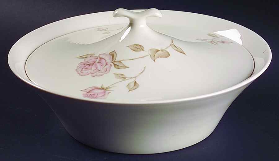 Beige Rose (Coupe) 2 Qt Round Covered Casserole by Iroquois-1