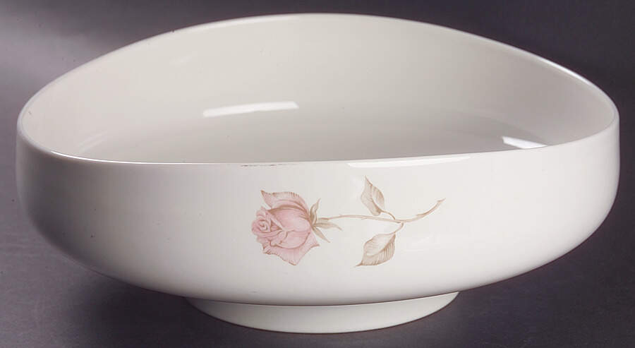Beige Rose (Rim) 10" Large Salad Serving Bowl by Iroquois-1