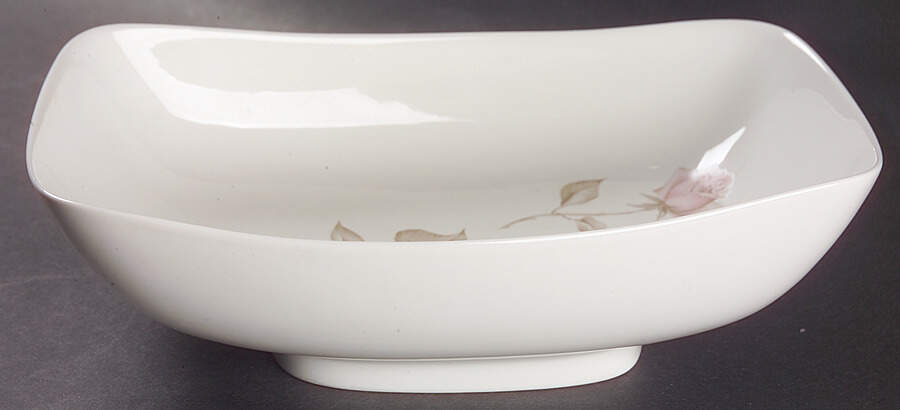 Beige Rose (Rim) 9" Rectangular Vegetable Bowl by Iroquois-1