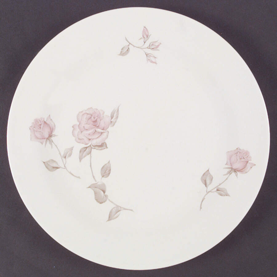 Beige Rose (Rim) Dinner Plate by Iroquois-1