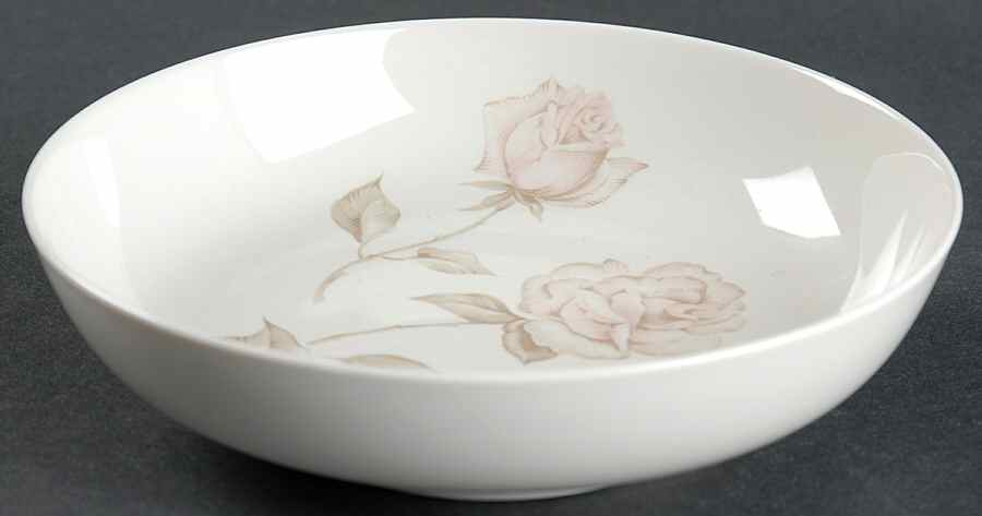 Beige Rose (Rim) Coupe Cereal Bowl by Iroquois-1