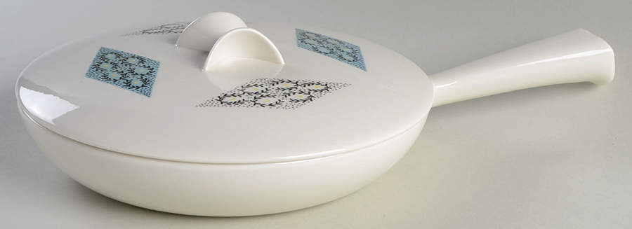 Blue Diamonds Skillet & Lid by Iroquois-1