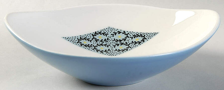 Blue Diamonds Lugged Soup Bowl by Iroquois-1