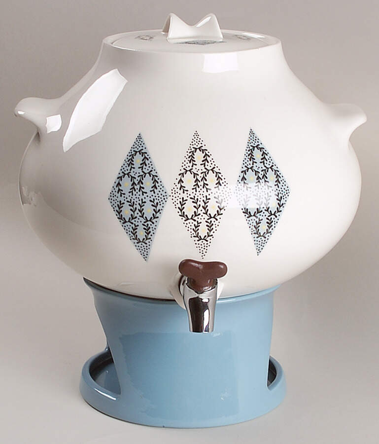 Blue Diamonds 3-Piece Samovar with Stand Set by Iroquois-1
