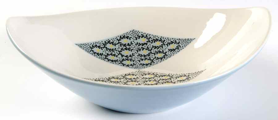 Blue Diamonds 10" Oval Vegetable Bowl by Iroquois-1