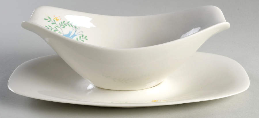 Blue Doves Gravy Boat & Underplate by Iroquois-1