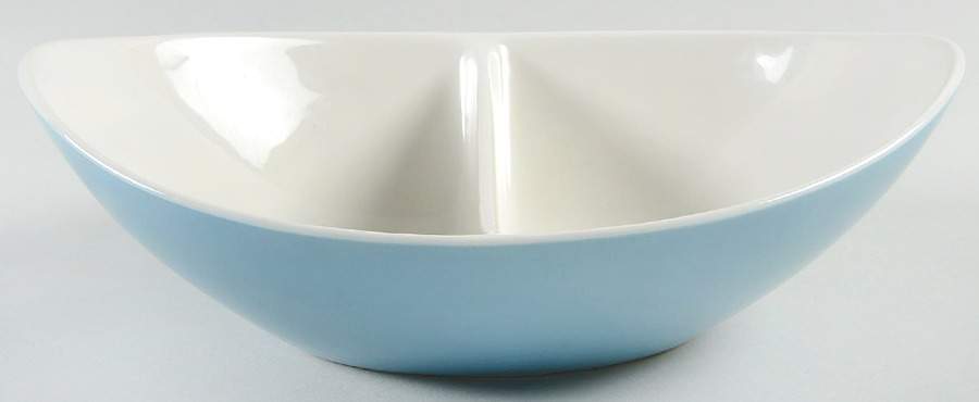 Blue Vineyard 11" Oval Divided Vegetable Bowl by Iroquois-1