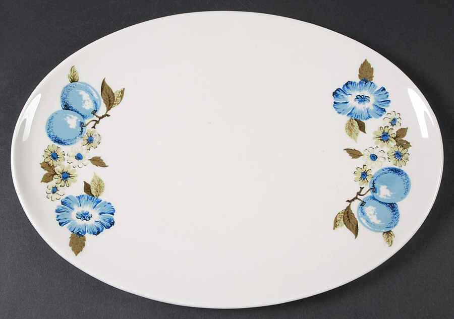Blue Vineyard 12" Oval Serving Platter by Iroquois-1