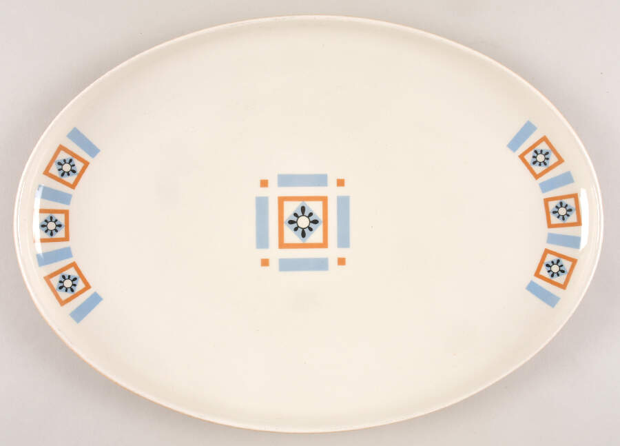Bombay Blue 15" Oval Serving Platter by Iroquois-1