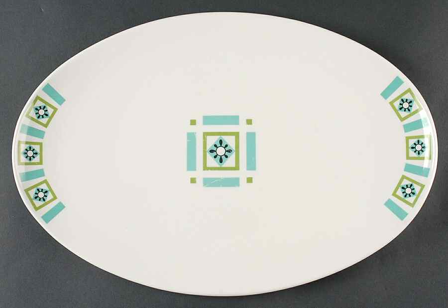 Bombay Green 15" Oval Serving Platter by Iroquois-1