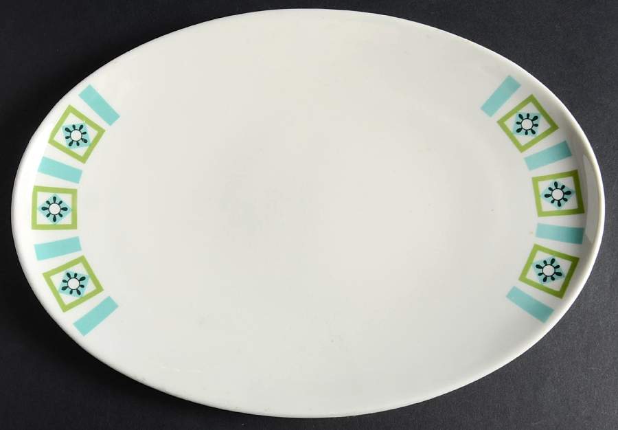 Bombay Green 12" Oval Serving Platter by Iroquois-1
