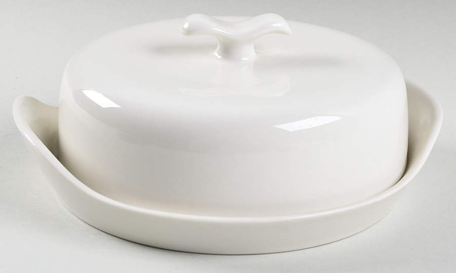 Bridal White Round Covered Butter by Iroquois-1