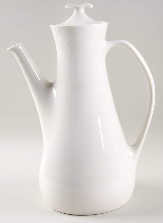 Bridal White Coffee Pot & Lid by Iroquois-1