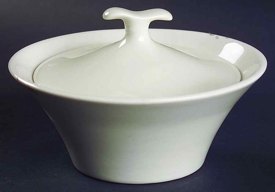 Bridal White Sugar Bowl & Lid by Iroquois-1